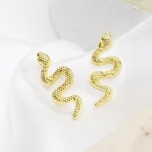 Gold Snake Stud Earrings